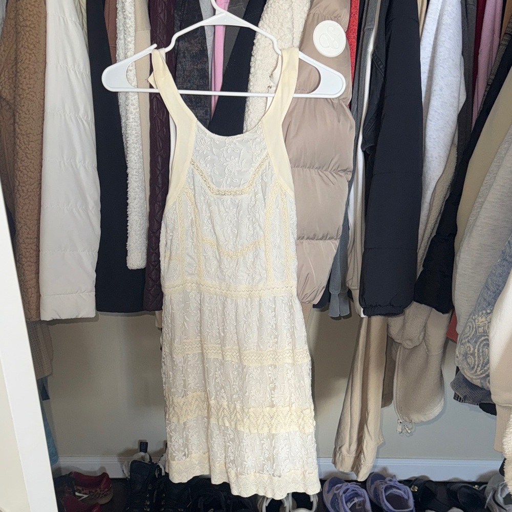 American Eagle Outfitters Cream Lace Mini Dress